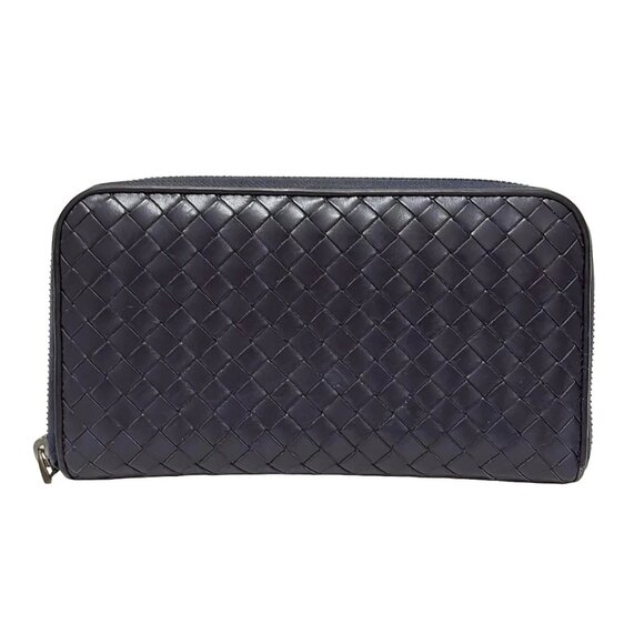 BOTTEGA VENETA Zip Around Wallet - Black Leather Long Wallet 145-081325 - Picture 1 of 6